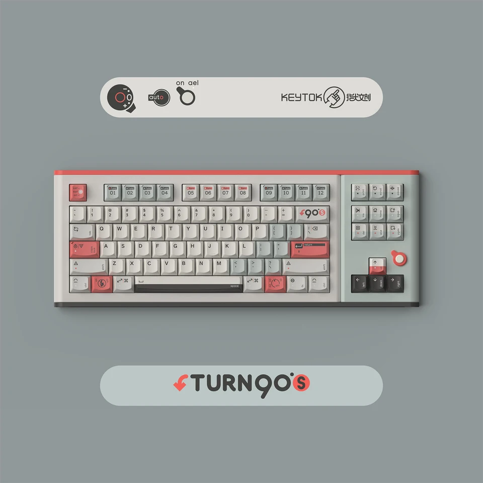 KeyTok Smile Profile Turn 90s Dye Subbed Keycap Set PBT for