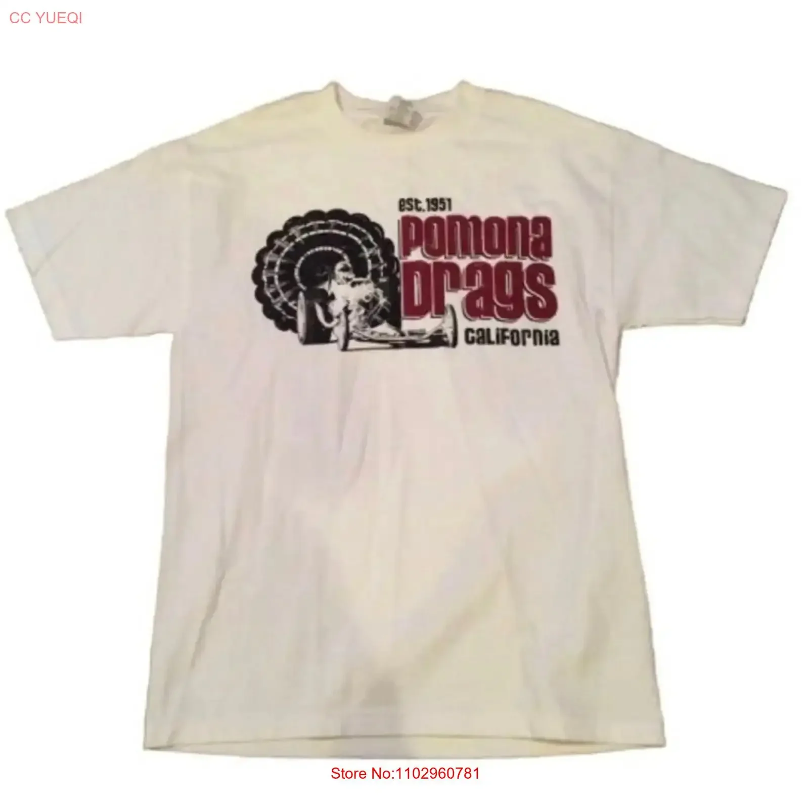 Camiseta MD para hombre del 50 aniversario de California Pomona Drag Strip, camiseta vintage lavada para hombre, top versátil para uso diario, unisex