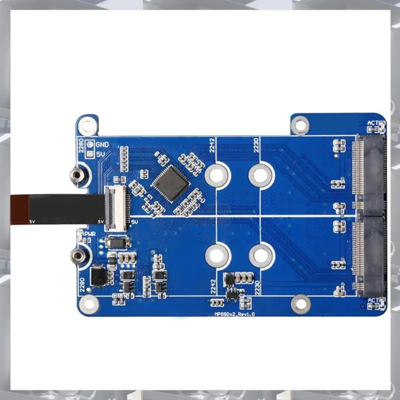 

Лидер продаж-MPS2280D для Raspberry Pi 5 PCIE к M.2 Dual NVME SSD HAT PCB Компьютерные аксессуары, MPS2280D для Raspberry Pi 5 PCIE
