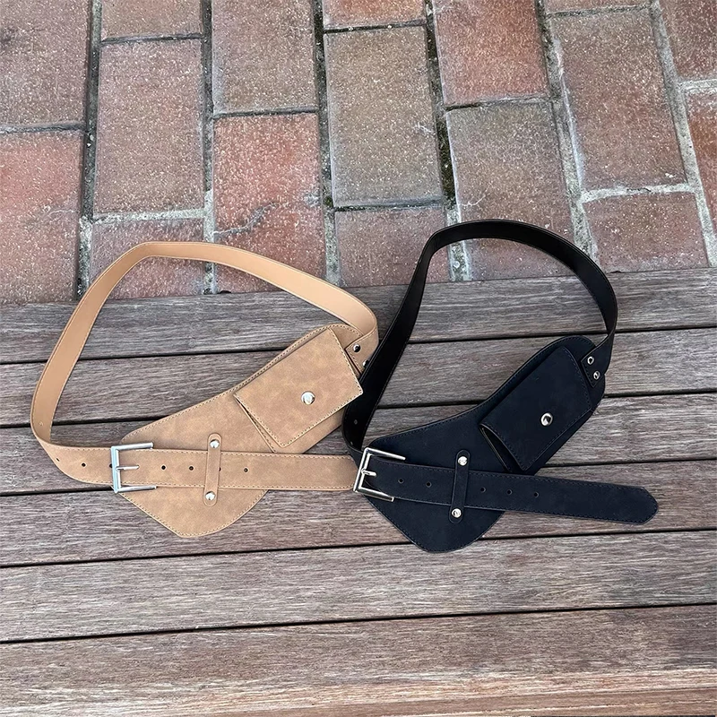 الكورية أزياء المرأة الخصر حقيبة الاتجاه البني قابل للتعديل بو الجلد المدبوغ الخصر حقيبة فتاة باردة تنوعا الزخرفية تنورة حقيبة محفظة نسائية للعملات المعدنية #6