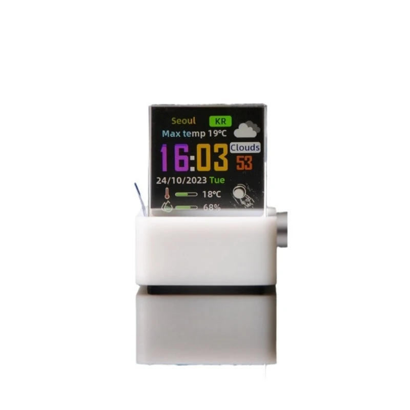 

Trendy Mini Transparent WiFi Weather Clock Creative Gift Desktop Ornament Display