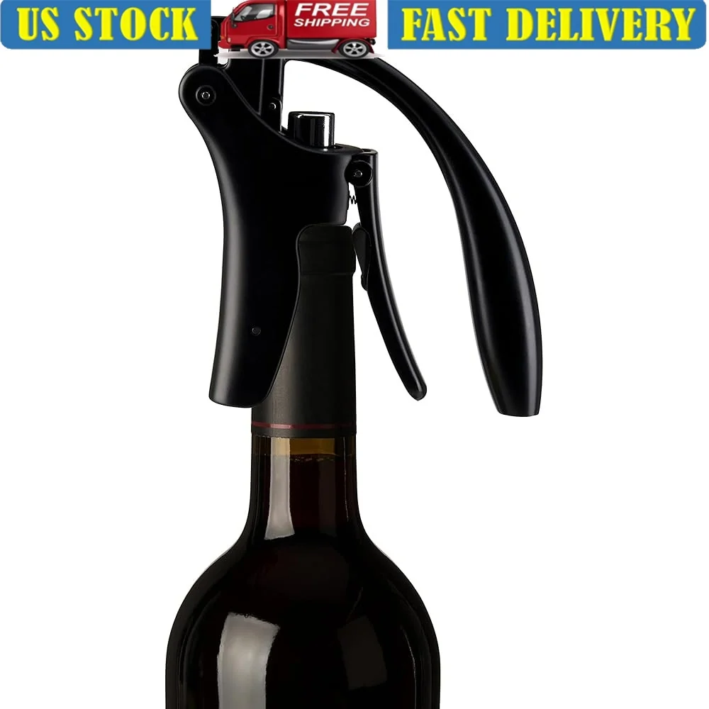 

Manual Lever Corkscrew Wine Opener Easy Motion Handle Effortless Cork Removal Home Bar Tool Perfect Collecting Corks