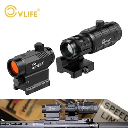 CVLIFE Rifle scope Red Dot 3X Magnifier Combo 3 MOA Auto Brightness Adjustment Absolute Co-Witness Flip-to-Side Sight Holographi