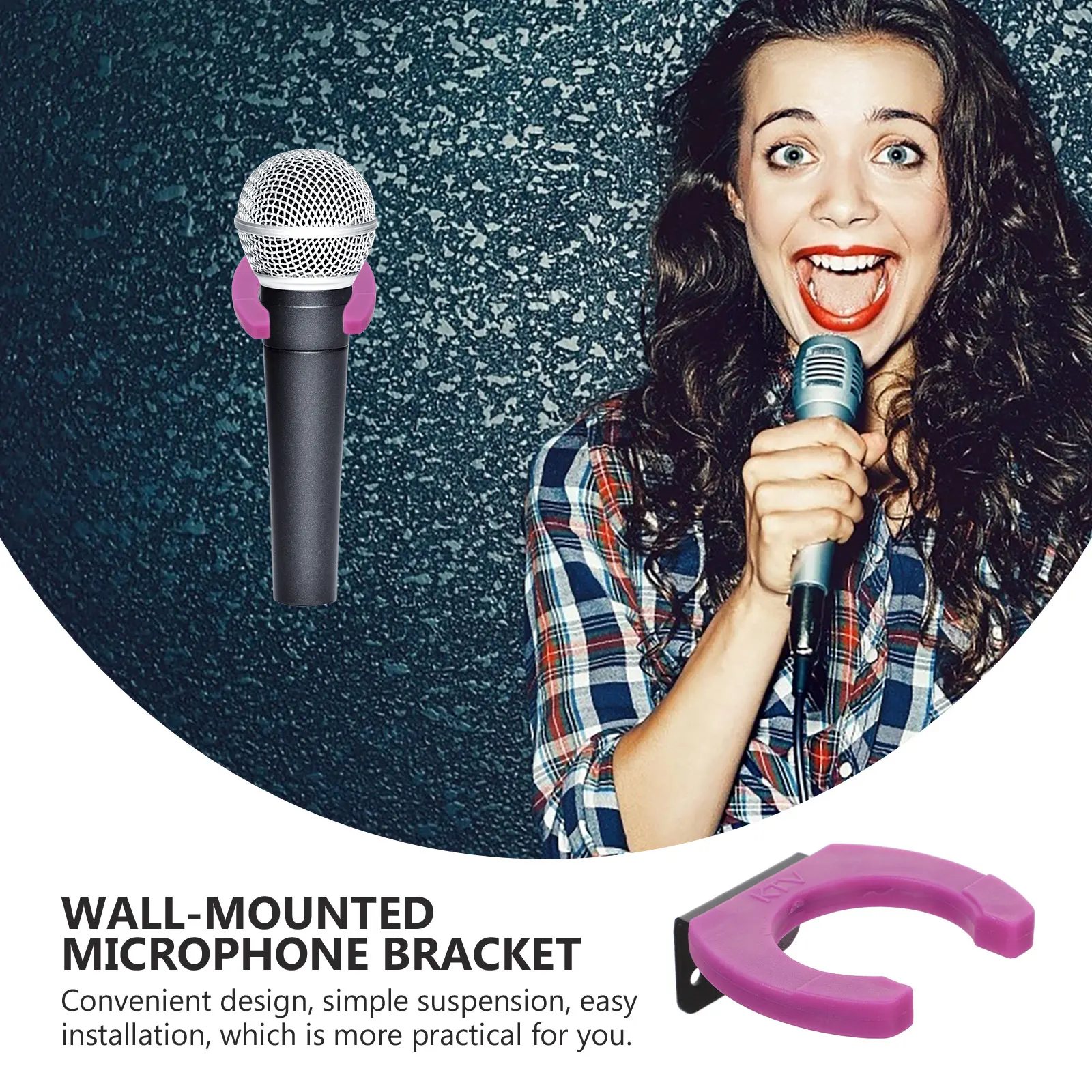 

2 Pcs Microphone Hanger Mount for Hooks Stand Bracket Mounts Clip Holder Wireless