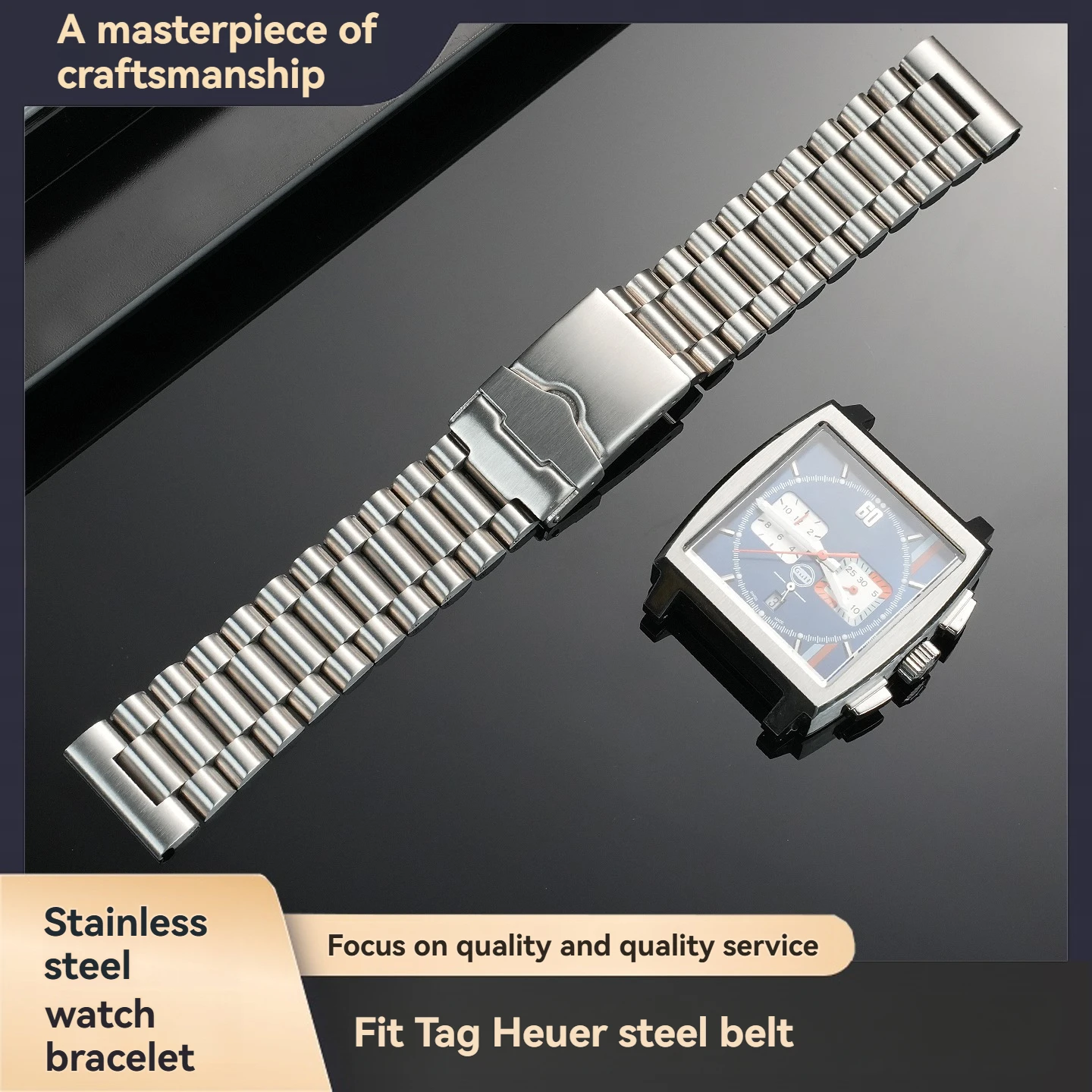 For TAG Heuer F1 Carrera Monaco Collection CBL2111 CBL2113 Solid Stainless Steel Watch Strap for Men, 20mm, 22mm