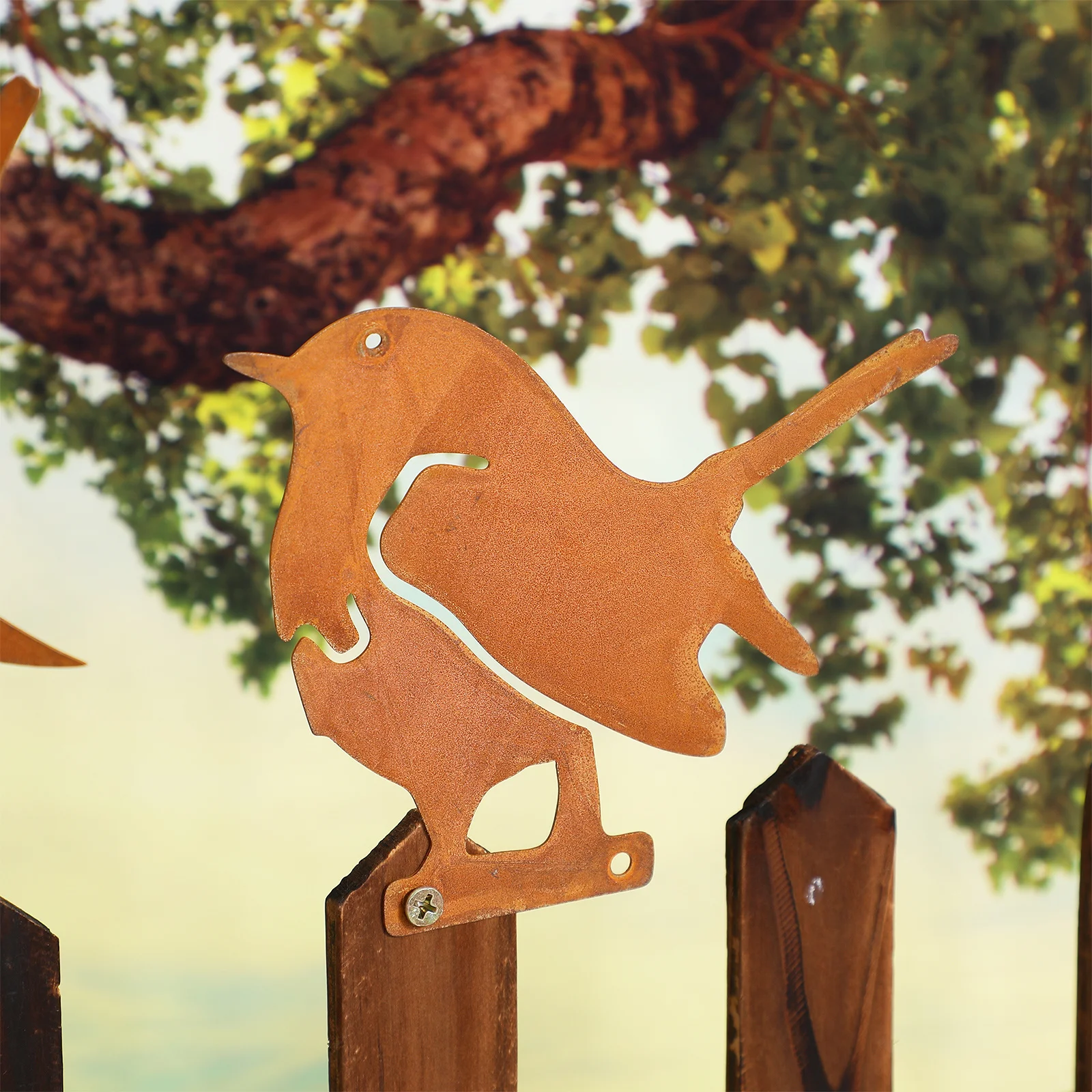 

VICASKY 5Pcs Rustic Metal Bird Decor Garden Ornament Outdoor Fence Animal Decoration for Yard Landscape