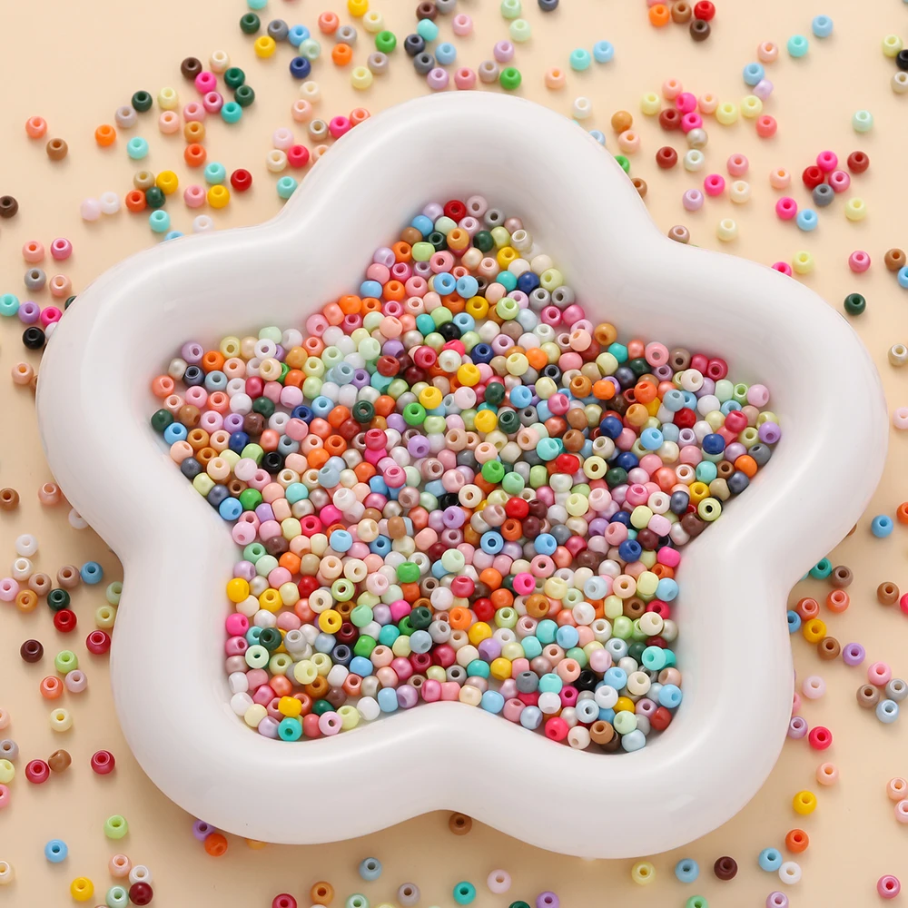 100 قطعة/الوحدة 4 مللي متر بلون الزجاج الأرز الخرز الجولة البذور الخرز لصنع المجوهرات سوار ذاتي الصنع القرط مطرز اكسسوارات #5