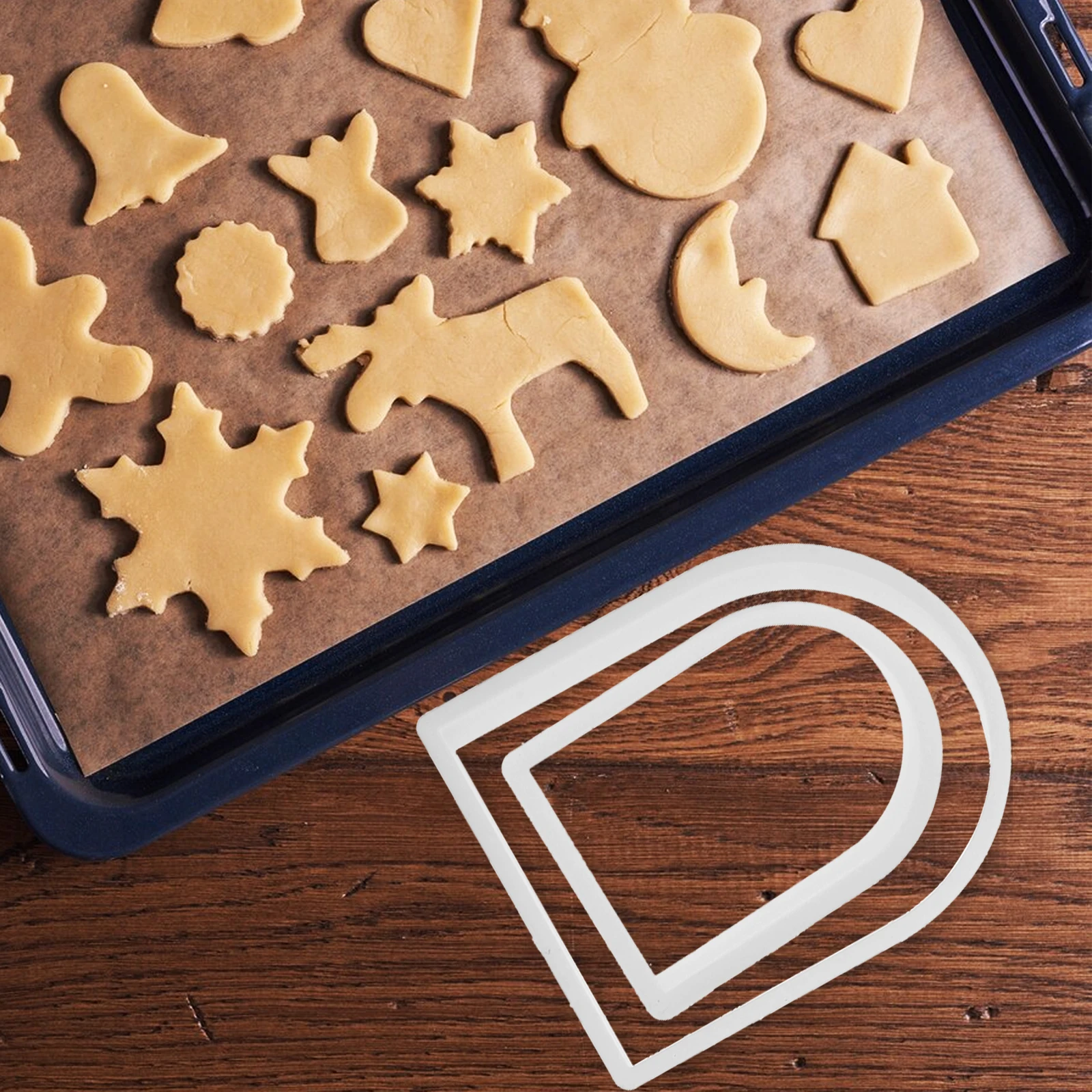 

4pcs Arch Shaped Cookie Molds Baking Tools 7cm 8cm 9cm 10cm Geometric Fondant Cutter Reusable Plastic Cake Decorating Supplies