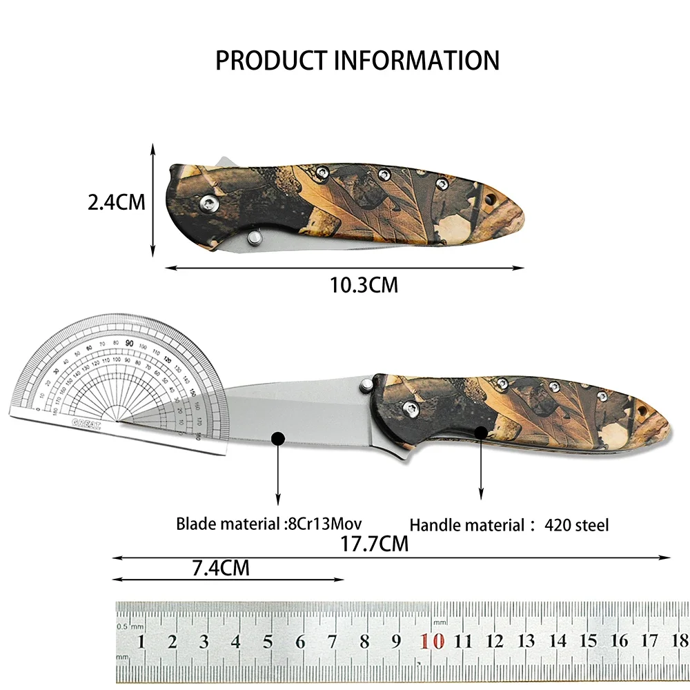 التخييم الصيد المحمولة متعددة الوظائف سكين في الهواء الطلق بقاء 420 الصلب مقبض للطي شفرة سكين التنزه الصيد أدوات EDC