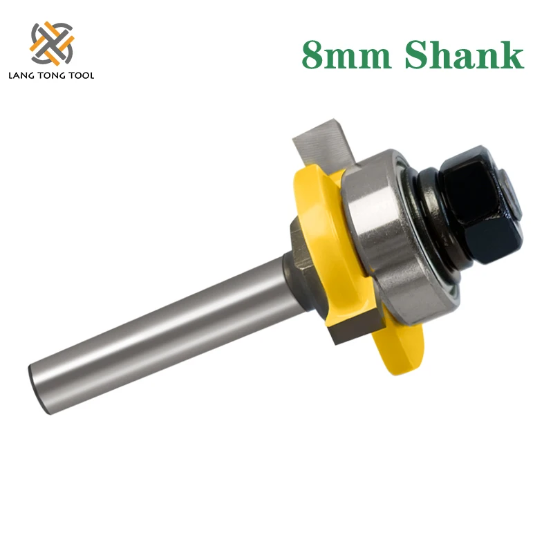 LANG TONG 2Pcs tools Joint Assemble Router Bits Tongue & Groove T-Slot Milling Cutter for Wood Woodwork Cutting Tools LT006