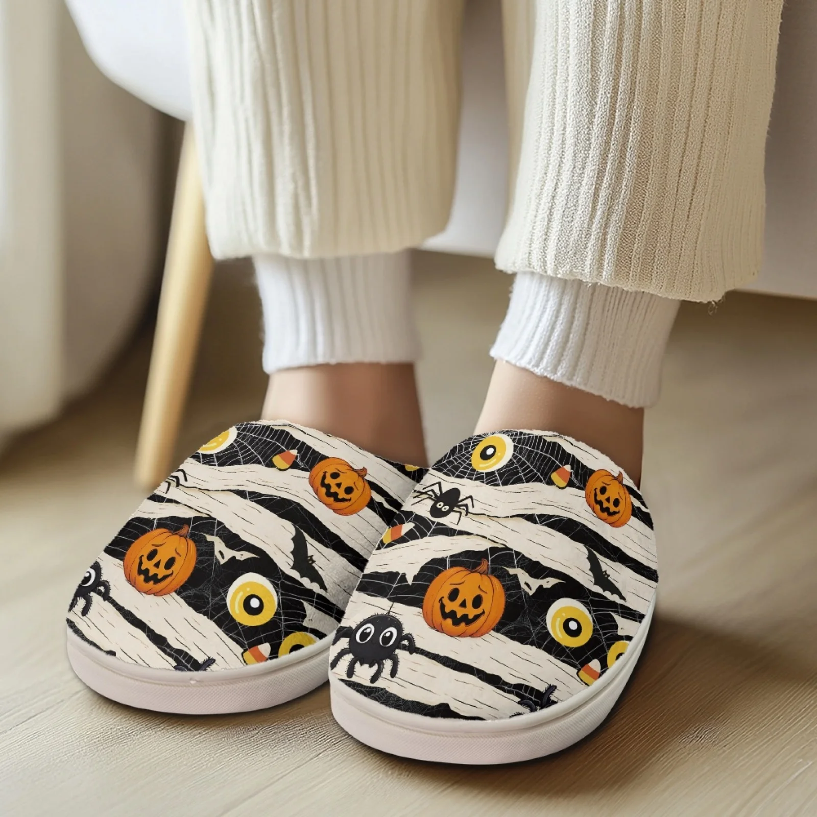 PENSTROLL  Patchwork Lightweight Bedroom Shoes House Shoes That Don't Rub Top Of Foot Slippers For Wide Feet Women
