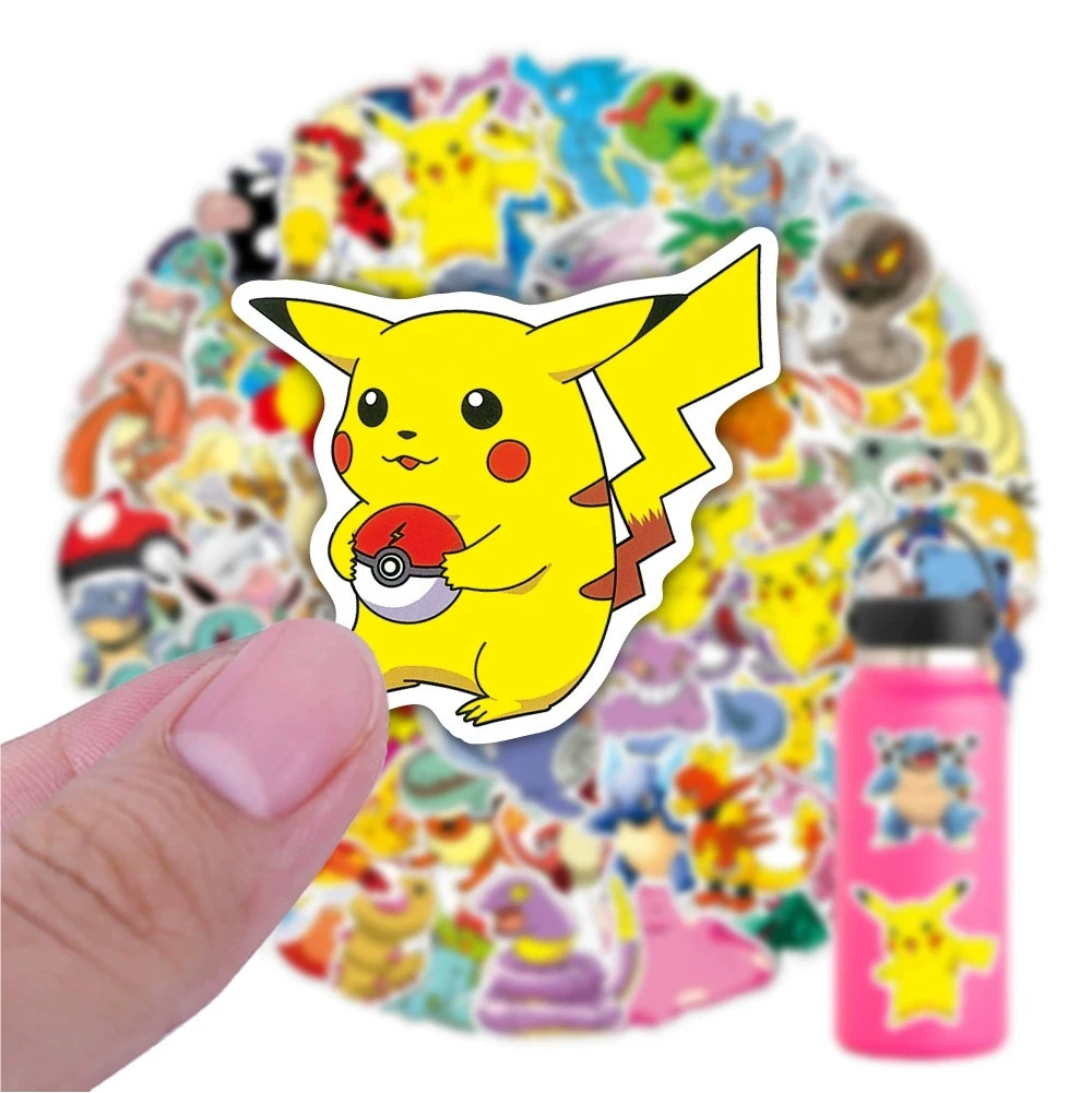 50PCS Pokemon Cute Pikachu Stickers For Kids DIY Skateboard Notebook Bicycle Laptop Suitcase Funny Decals Graffiti Toys