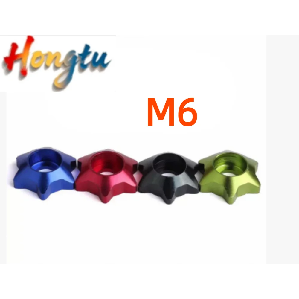

M6 Aluminum Alloy Folding Mountain Bike Hub Nut Wheel Axle Nut Model Accessories Hexagonal shape Nut Gasket