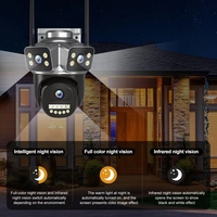 6MP UHD V380pro APP Triple Lens 3 Screen Wireless WIFI/4G  PTZ IP Dome Camera AI Humanoid Detection Home Security Monitor