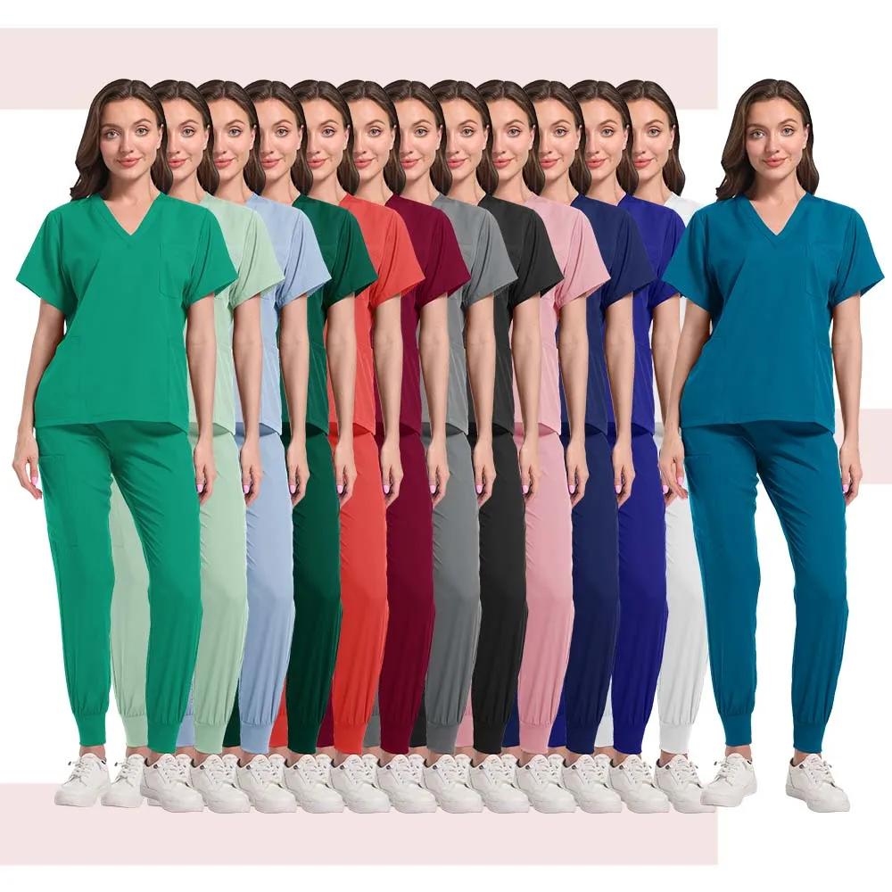 Unisex Medical Uniforms Men Women Nursing Clothes Beauty Costume Nurse Scrubs Sets Doctor Dentist Workwear Clinical Tops Pants