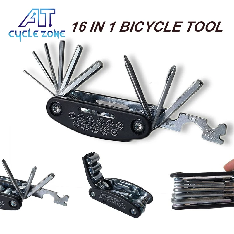 

16-in-1 Multifunctional Bicycle Tools Hexagon Socket Screwdriver Socket Wrench Mountain Road Bike Folding Bicycle Repair Tools