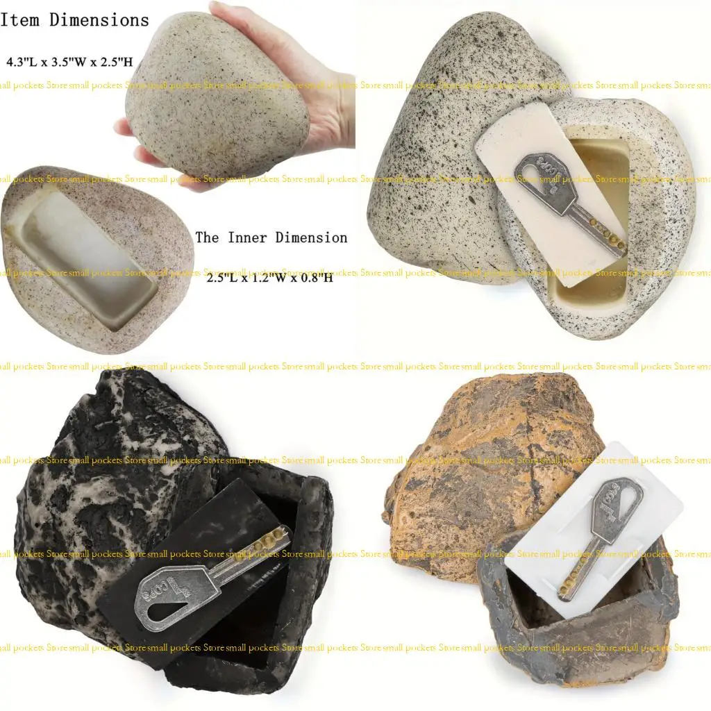 R1WD Camouflage Hider Outdoor Rock Design Weather Resistant Storage Box