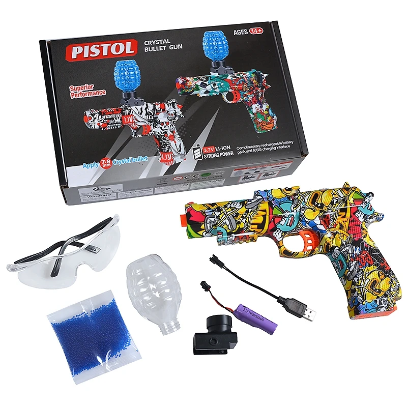 Summer Choice Original Color Box Colorful Pistol Outdoor Water Bullet Gun Shooting Party Children's Toys Electric Combo