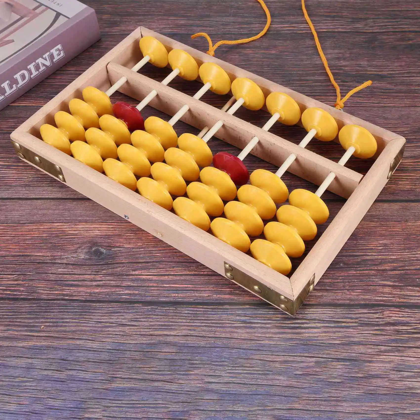 MQXGF 7 Column Non-Slip Hanging Wooden Abacus Chinese Soroban Educational Tool Mathmetic Calculator for Student Teacher