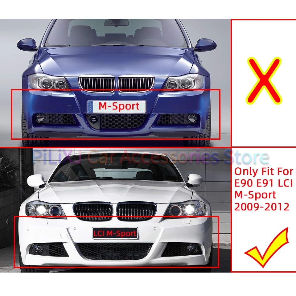 ل BMW 3 E90 E91 M Sport LCI 2009-2012 61677892647 61677892648 المصد الأمامي للسيارات فوهة غسالة الضوء الأمامي غطاء