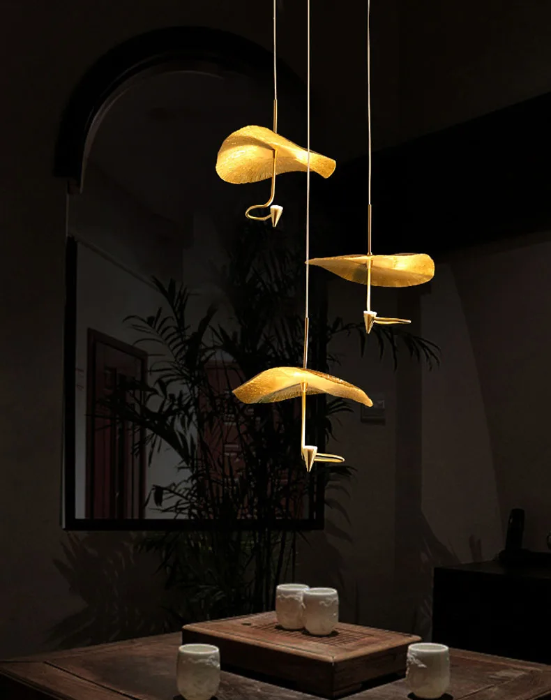 Art LED Chandeliers 20 25 30 35CM Copper
