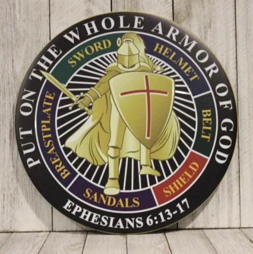

Религиозный христианский пасхальный декор, наденьте всю броню Бога, жестяной знак