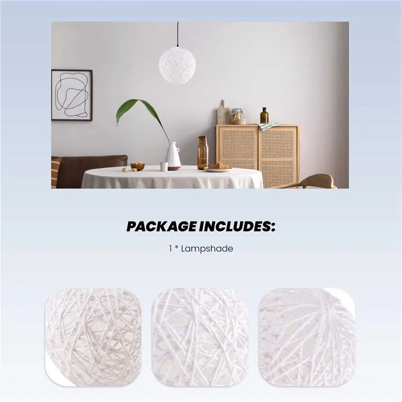 AS94-Bamboo, Rattan And Jute Ball Chandelier Individual Creativity Spherical Rattan Nest Lampshade