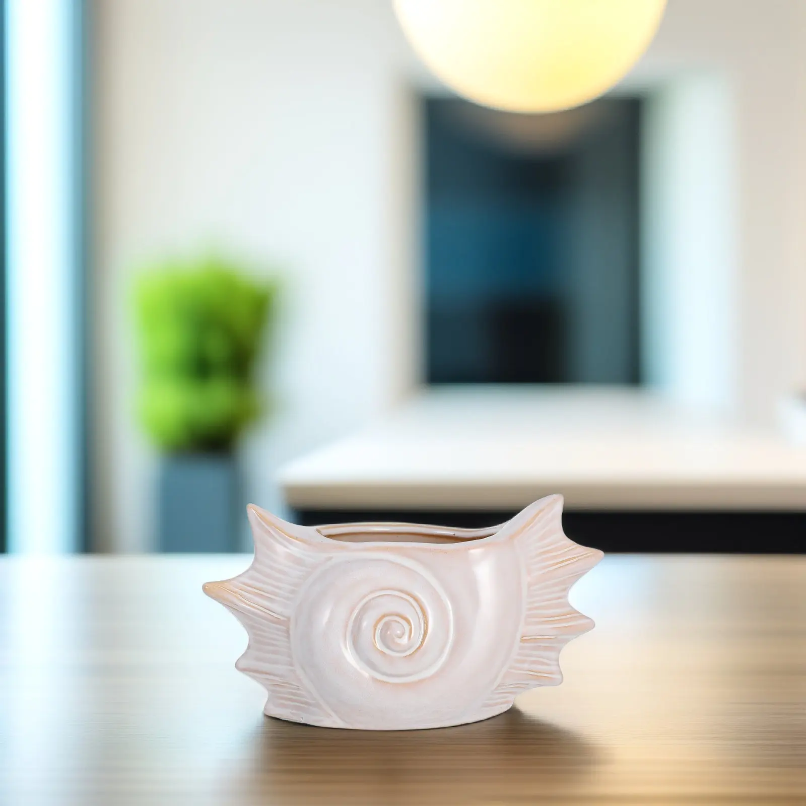 Ceramic Sea Shell Planter Ocean Series Small Indoor Planter for Succulents Cacti Decorative Plant Pot Home Office Desk Garden