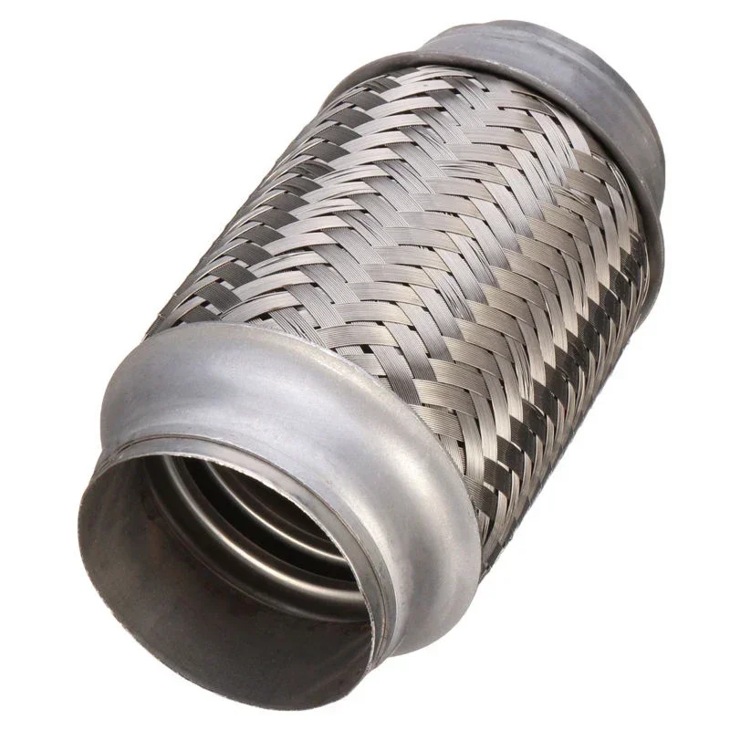 1pcs Stainless Steel Flexible Car Exhaust Pipe Double Braided Flex Connector Piping Weld Flexible Joint TubeFor Muffler 63x153mm