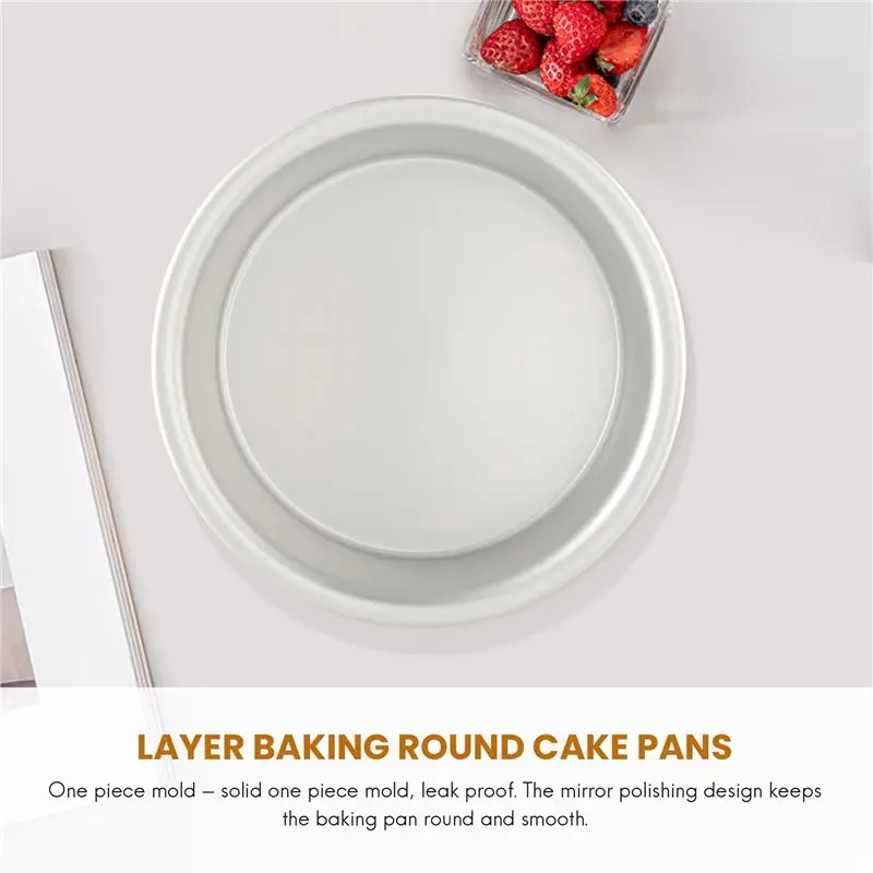ABMI-12X 4 Inch Cake Pan,6 Piece Mini Cake Pan Round Tier Baking Cake Pans Set For Baking Steaming,Baking Round Cake Pan,