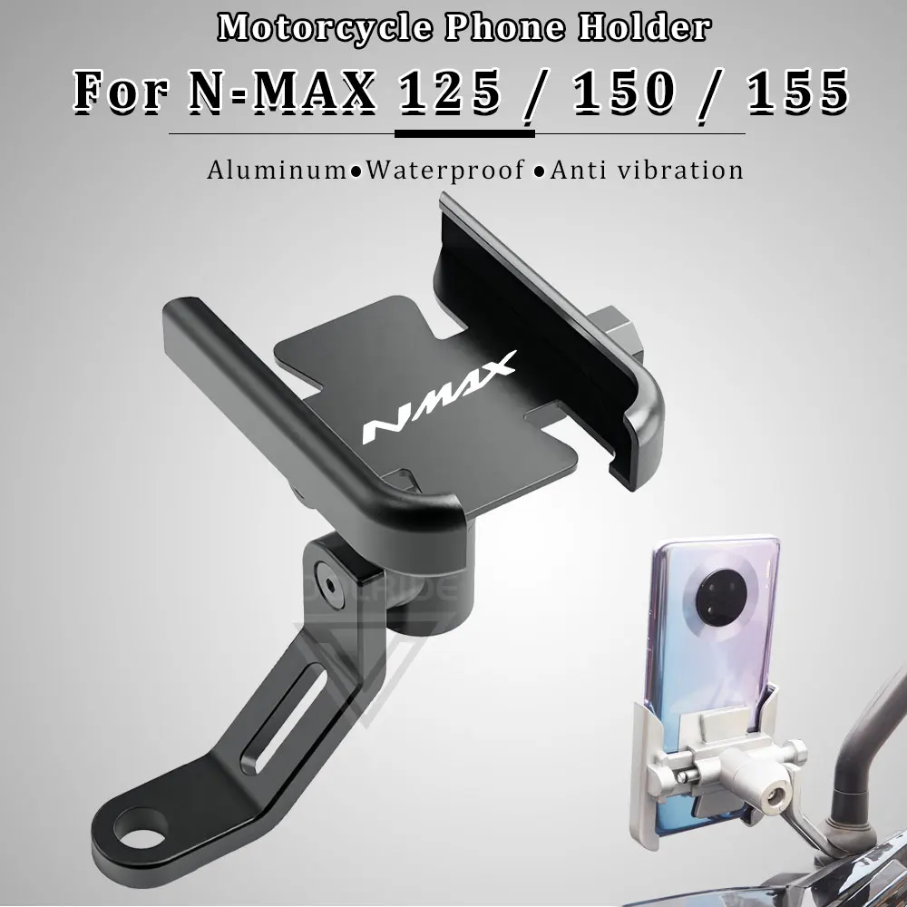 Motorcycle Phone Holder Aluminum NMAX Phone Holder for Yamaha N-MAX 125 150 155 N MAX NMAX125 NMAX150 Accessories 2020 2022 2023