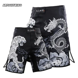 Pantalones cortos deportivos de boxeo y lucha MMA, pantalones cortos de cinco puntos para entrenamiento de lucha integral al aire libre, Fitness, Jujutsu, Muay Thai, Sanda