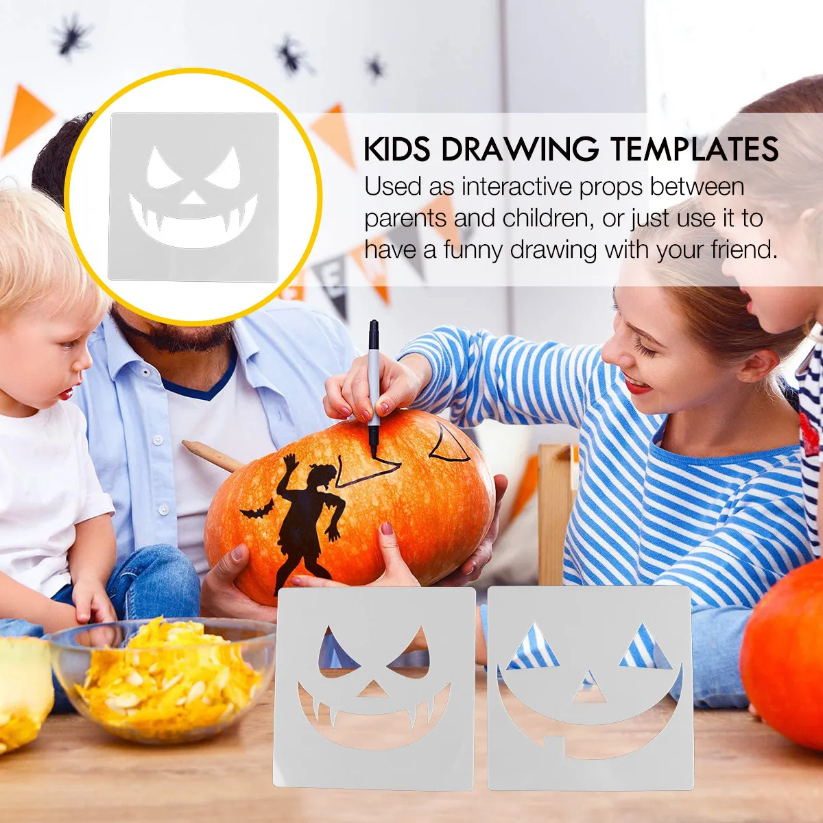 18Pcs Halloween Drawing Template Set for Handmade Art Craft Stencil Kit Early Learning Classroom DIY Painting Tool Safe Eco