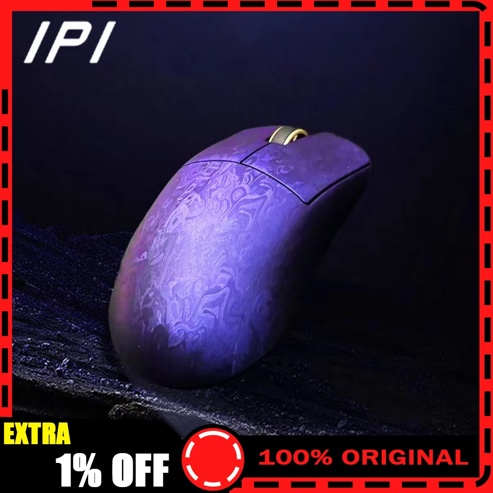 

IPI Qi Mouse Tri Mode Wireless Mouse Paw3950 8000Hz Polling Rate Carbon Fiber Gaming Mice Gamer Nordic52840 PC Accessories