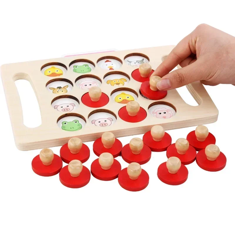 Jouets en bois pour enfants, jeu d'échecs, jeu d'échecs, jouets éducatifs précoces pour bébés, fête de famille, puzzle décontracté, jeu d'entraînement