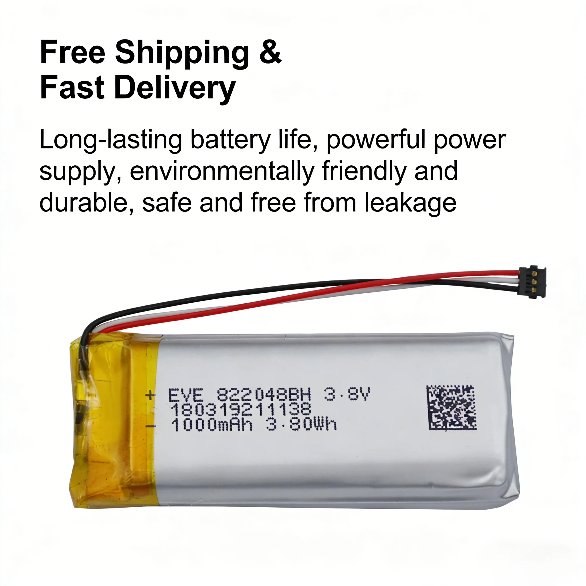 

XINJ 3.8V 1000mAh 822048 Lipo Battery for Valve Index Controller Replacement 3-Wire NTC Thermistor 3-Pin MX1.25 Connector