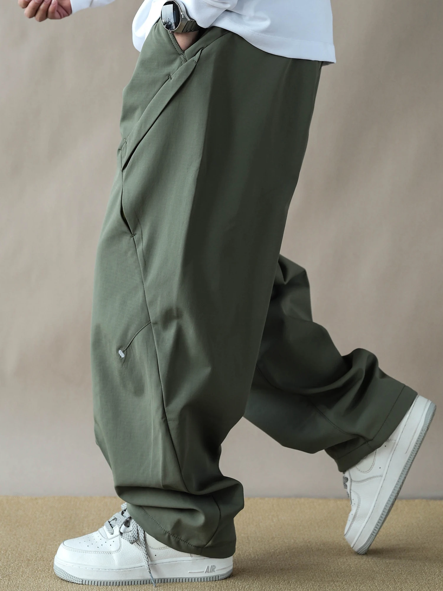 

Thiened Fce Lined American Retro Straight Leg Casual Pants Men Loose Wide Leg Workwear Trousers Military een New 2025