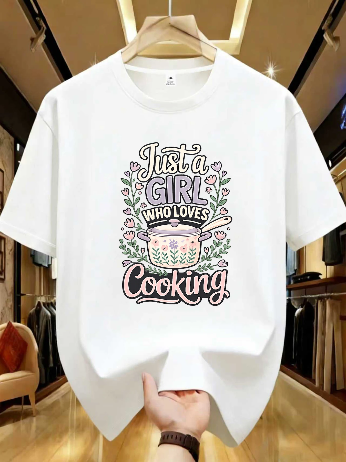 

【WZM105110】Женская футболка больших размеров с принтом, круглым вырезом, летняя, повседневная, с короткими рукавами, в уличном стиле, универсальная.