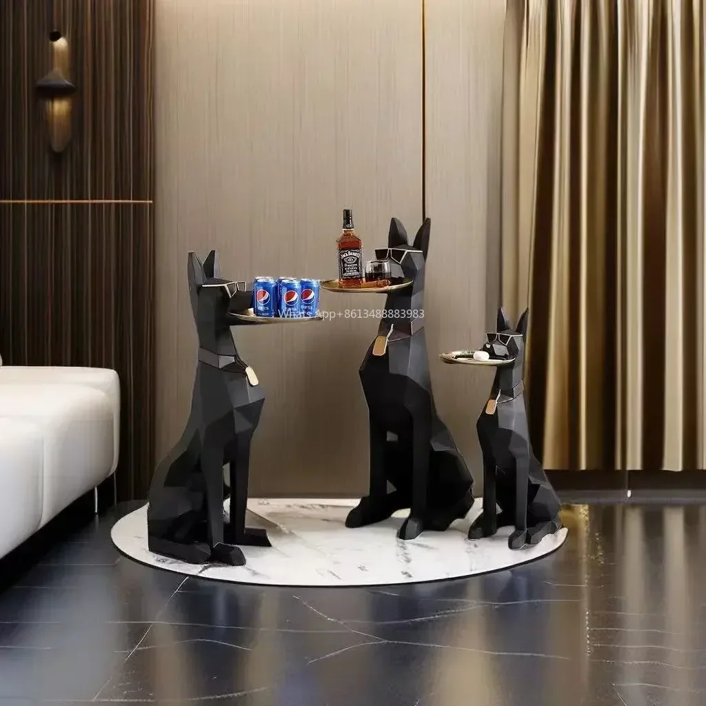 

Hot Large, Creative, Floor-to-ceiling, Gentleman Dog, Ornament Light Luxury Living Room Decoration TV Cabinet, Home, Tray, New H
