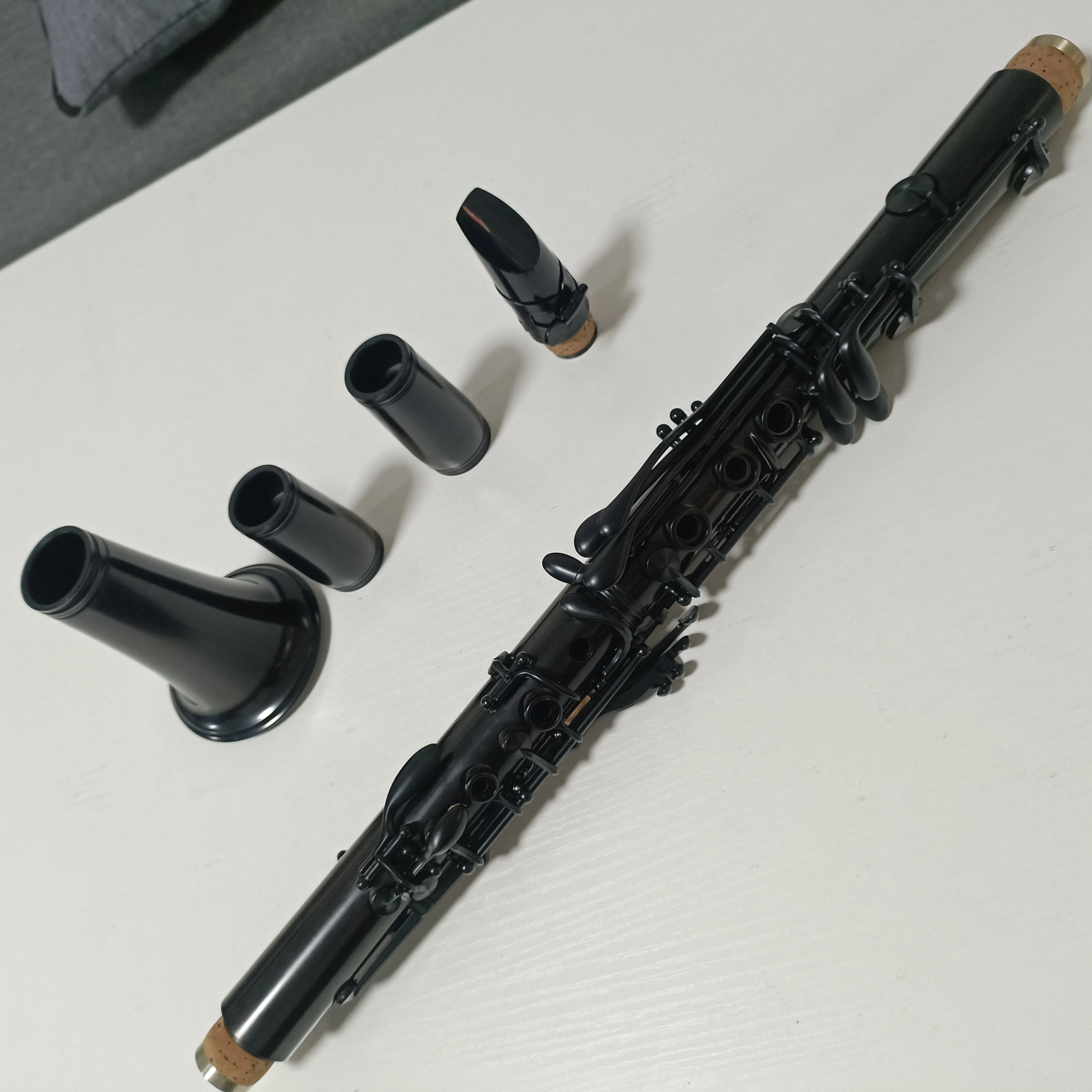 17‑Key Bb Ebony Wood Clarinet Black Nickel‑Plated Keys International Standard Woodwind Instrument