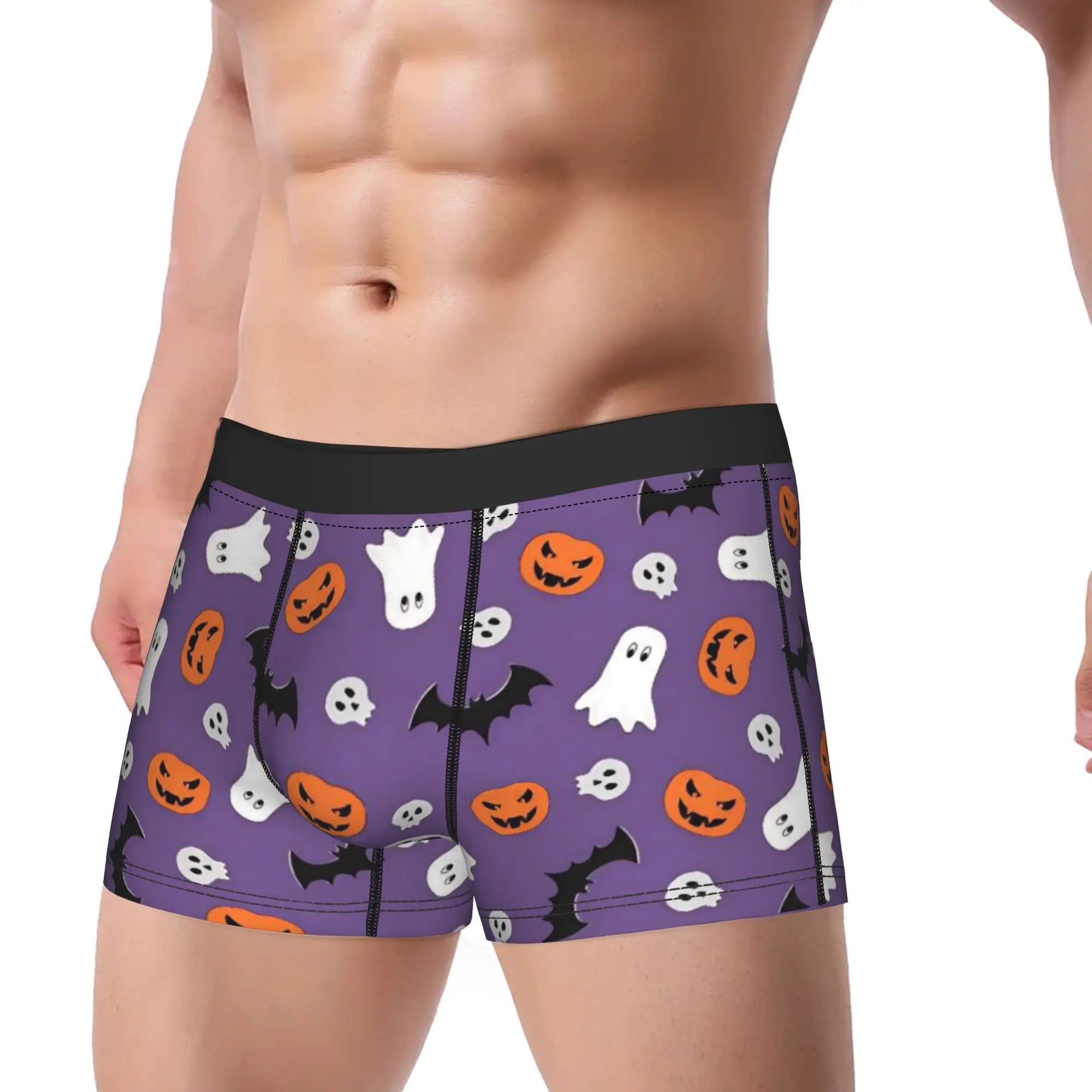 Halloween Ghost Pumpkin Spooky Trick Or Treat Witch Man Boxer Shorts Cozy Underwear  Underpants