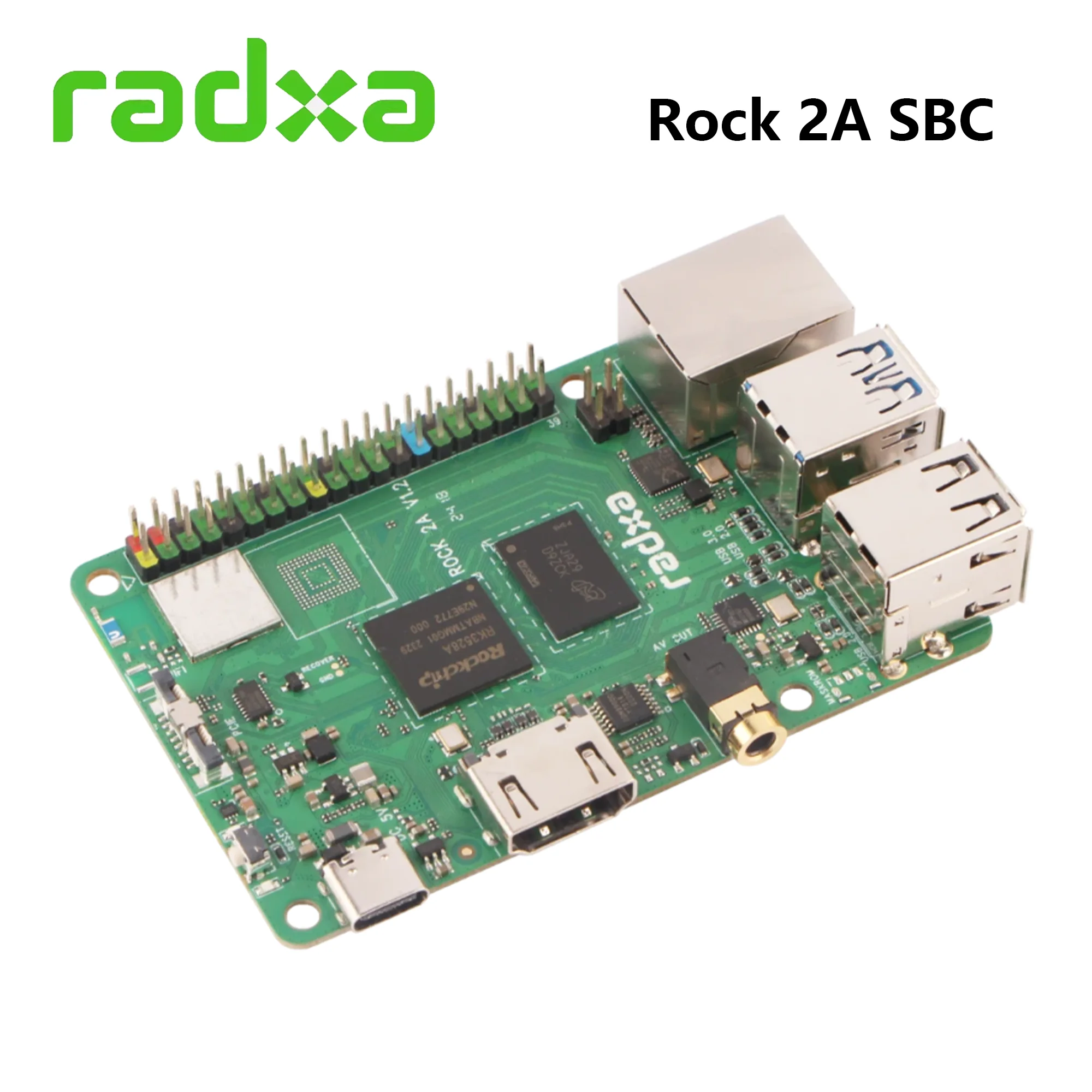 Imagem -02 - Placa de Desenvolvimento Radxa Rock Ethernet Hdmi e Gigabit Ethernet 2a Rockchip 3528a Sbc Wifi e bt 5.4 4k