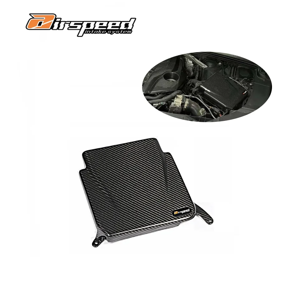 

Airspeed Carbon Fiber 3K Twill Carbon Weave in Glossy Finish Car Engine ECU Cover Plate for Audi A4 A5 S4 S5 B9 2.0T
