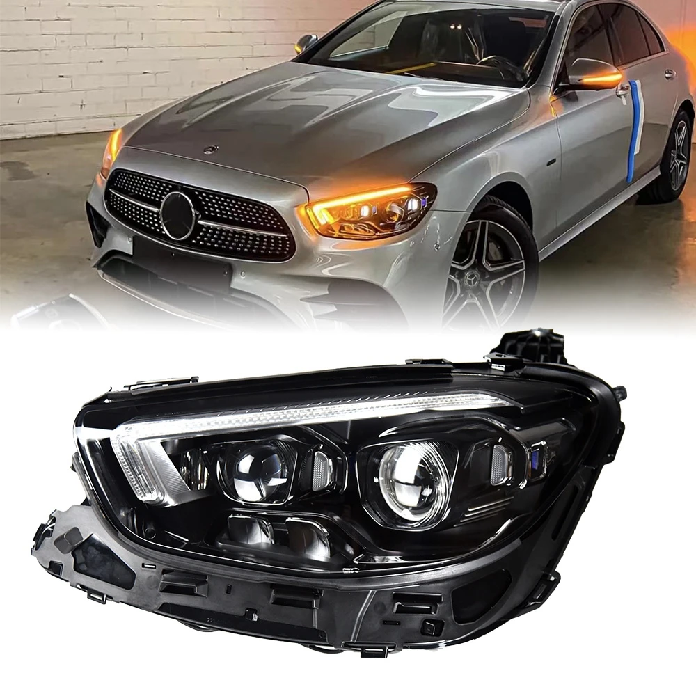 Car For Benz E-Class W213 2016-2022 Headlights DRL Hella LED Bi Xenon Bulb Fog Lights Car Accessory E200 E300 Head Lamp