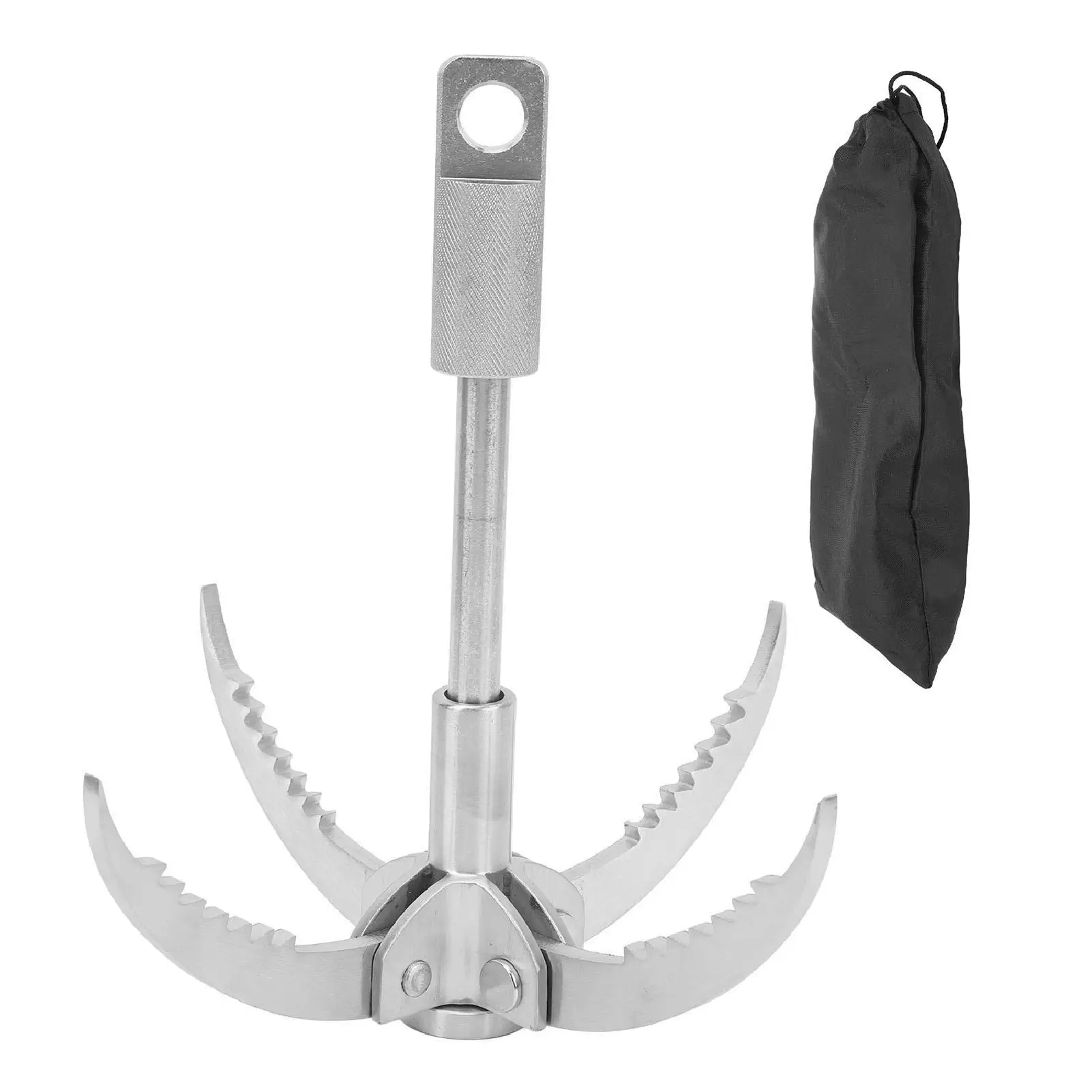 

Heavy-Duty Stainless Steel Grappling Hook with 4 Folding Claws - High Strength Survival Tool for hiking & Adventure