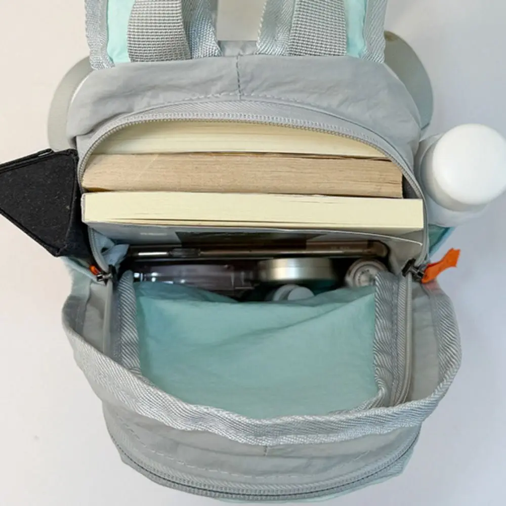 Zaino da esterno con coulisse in stile coreano Zaino sportivo in nylon da viaggio in tinta unita Borsa a tracolla da escursionismo impermeabile da donna