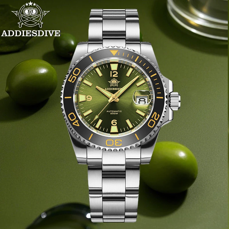 

ADDIESDIVE New Men Watch Japan NH35 Automatic Mechanical Sapphire Top Brand Dive Wristwatch 200m Waterproof Leisure Diving Watch