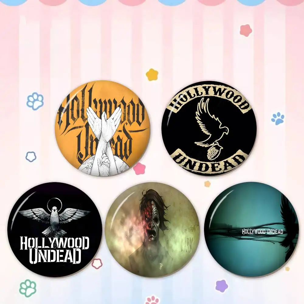Rock Band H-Hollywood Undead Singer 32/44/58mm Brooches Handmade Pins for Backpack Jewelry Accessories Gifts Creative Badge