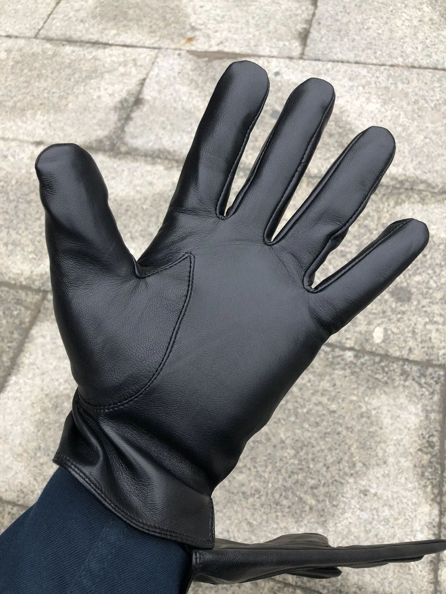 サーマルグローブ-メンズ-冬用レザーグローブ-ブラック-フリース裏地付き-学生服スタイル-アウトドア-キャンプ-旅行用品-タクティカルグローブ