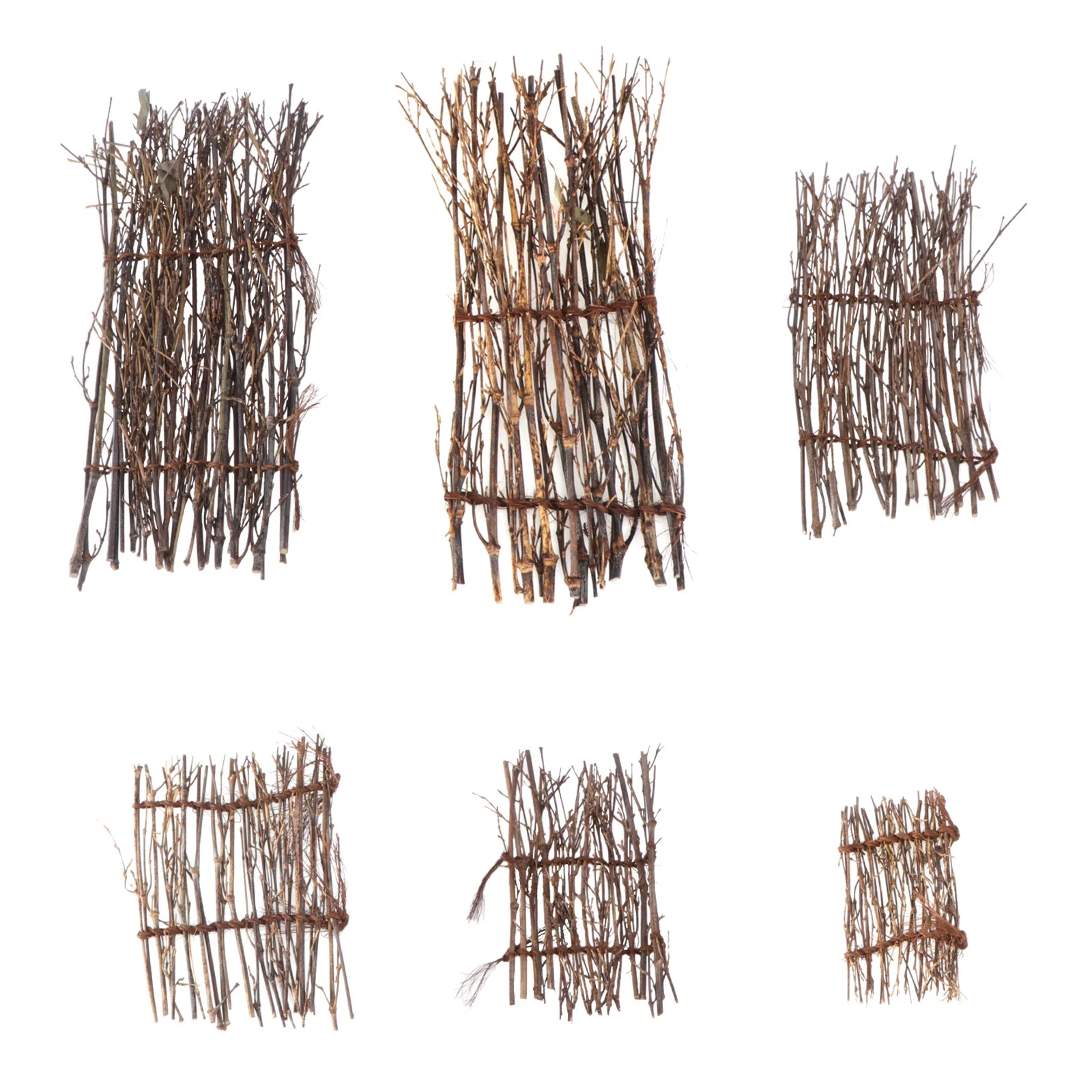 Tapis de clôture en bambou violet, 6 pièces, Micro décoration de paysage pour ornement de bonsaï et Cuisine coréenne, affichage Sashimi Miniature